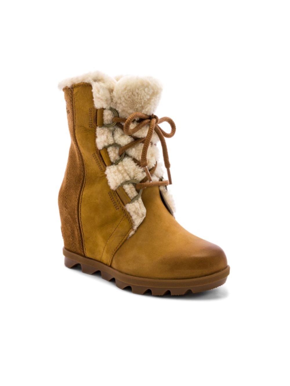 Sorel Joan Of Arctic Wedge II Shearling Boots in Camel Brown